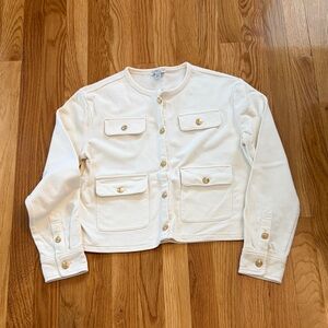 Crewcuts Cream Button-Front Pocket Sweatshirt